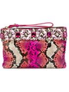 Gedebe Embellished 'pyton' Clutch Bag