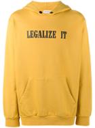 Palm Angels - Legalize It Printed Hoodie - Men - Cotton - Xs, Yellow/orange, Cotton