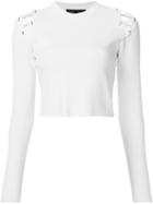 Proenza Schouler Lace-up Detail Top, Women's, Size: Small, White, Rayon/nylon