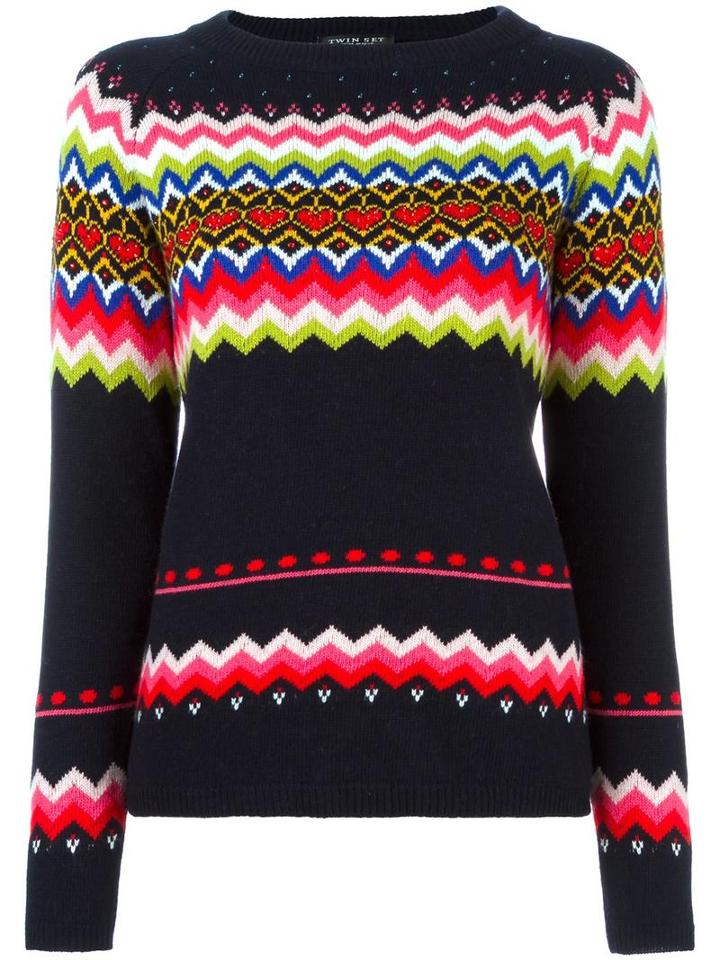 Twin-set Zig-zag Pattern Jumper, Women's, Size: Medium, Viscose/wool/polyamide/cashmere