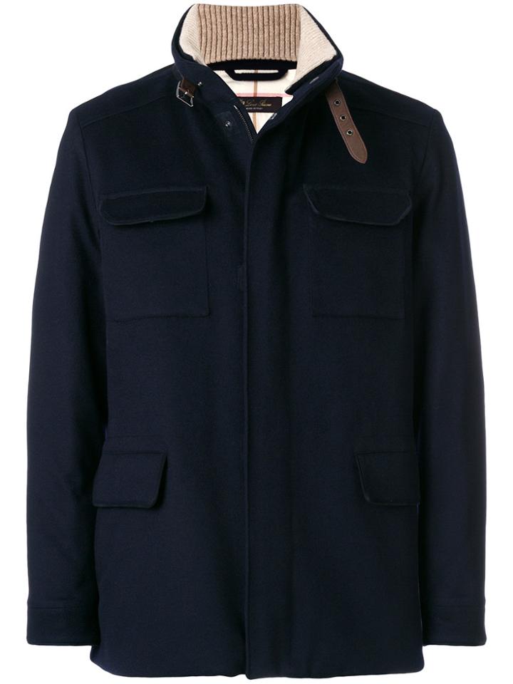 Loro Piana Jacket With Multiple Pockets - Blue