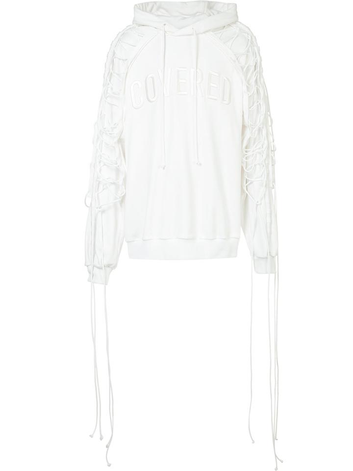 Juun.j - Lace-sleeve Hoodie - Men - Cotton/polyester - M, White, Cotton/polyester