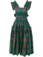 Molly Goddard Tartan Sarah Dress, Women's, Size: Medium, Green, Cotton/polyester/spandex/elastane/viscose