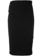 By Malene Birger 'eminneo' Drape Pencil Skirt, Women's, Size: Small, Black, Polyester/spandex/elastane