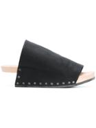 Trippen Heelless Platform Mules - Black