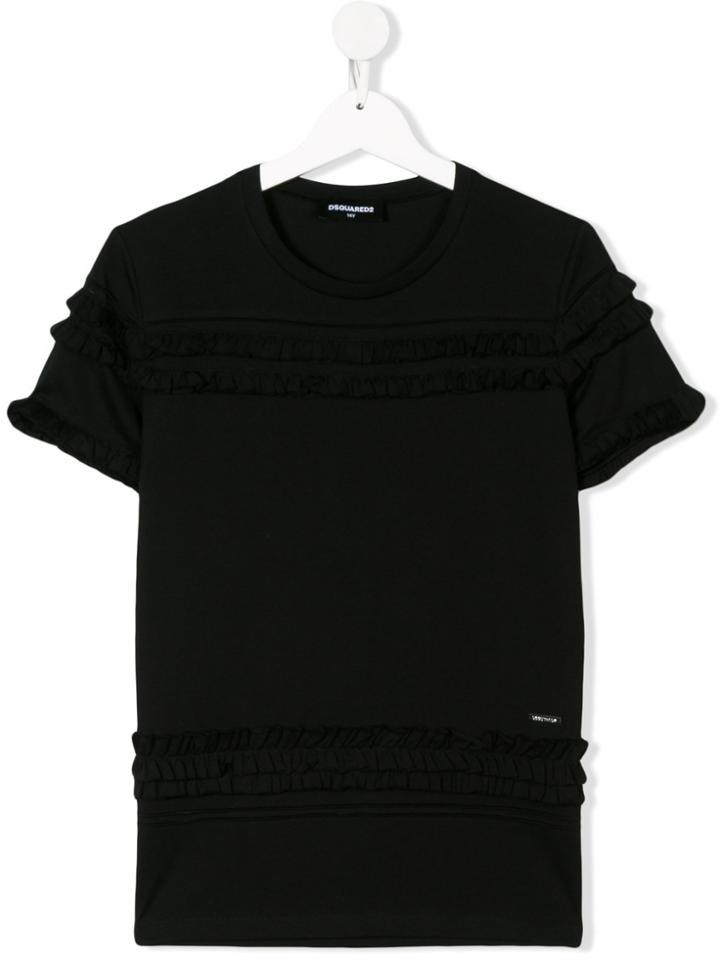 Dsquared2 Kids Teen Ruffled Top - Black