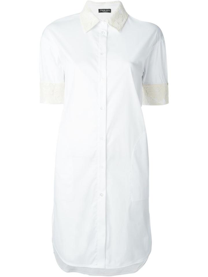 Twin-set Lace Trim Shirt Dress