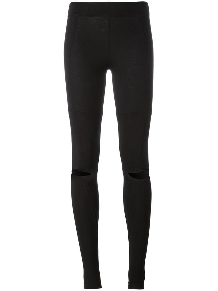 Y-3 Cut Out Leggings, Women's, Size: Large, Black, Cotton/spandex/elastane