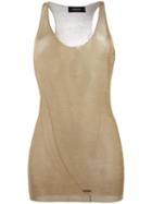 Dsquared2 Transparent Tank Top, Women's, Size: Medium, Grey, Viscose/polyester