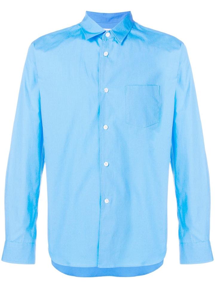 Comme Des Garçons Shirt Boys Back-print Shirt - Blue