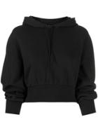 Y-3 Logo Print Cropped Hoodie - Black