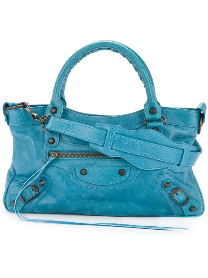 Balenciaga Vintage The First Two-way Tote - Blue