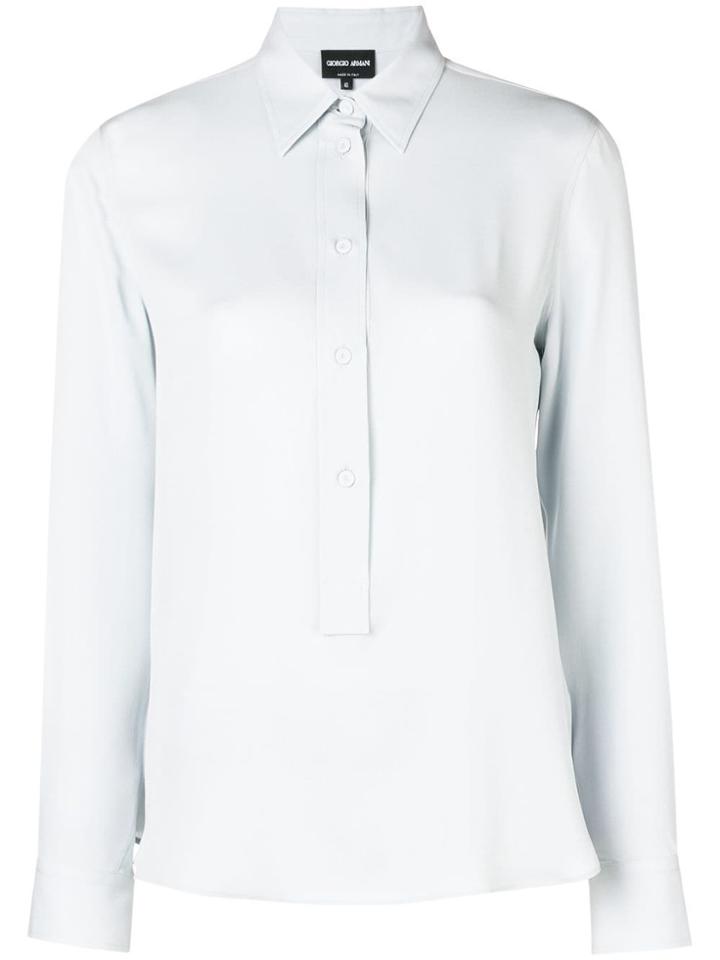 Giorgio Armani Long-sleeve Fitted Blouse - Blue