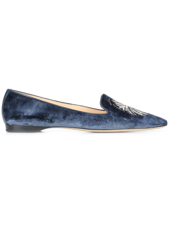 Emma Hope Shoes Embroidered Ballerinas - Blue