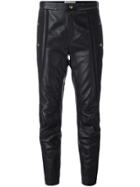Chloé Cropped Leather Biker Trousers - Black