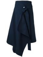 Marni Loose Wrap Skirt, Women's, Size: 40, Blue, Cotton