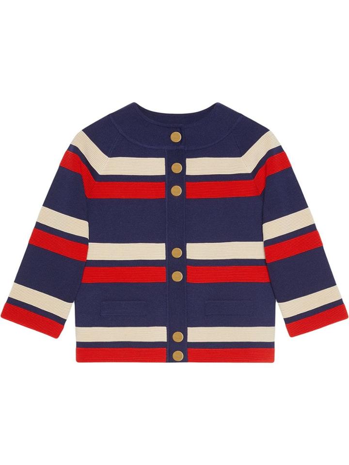 Gucci Striped Wool Cardigan - Blue