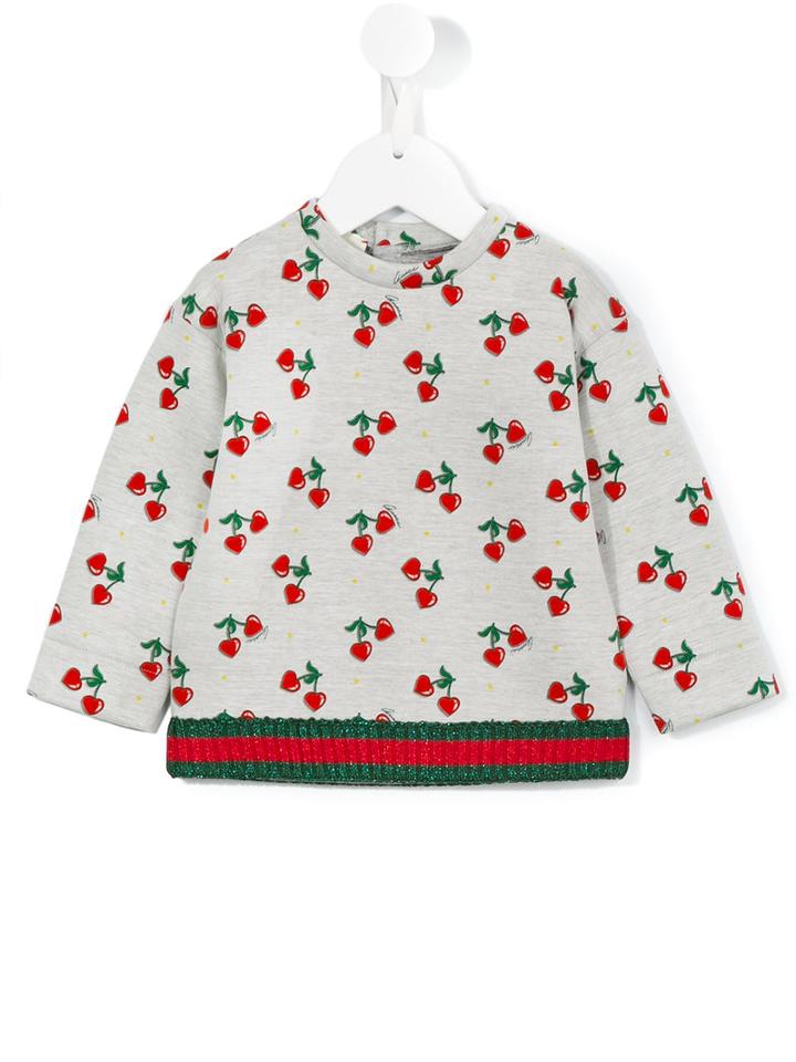 Gucci Kids - Cherry Print Sweatshirt - Kids - Cotton/spandex/elastane/viscose/metallic Fibre - 24-36 Mth, Grey