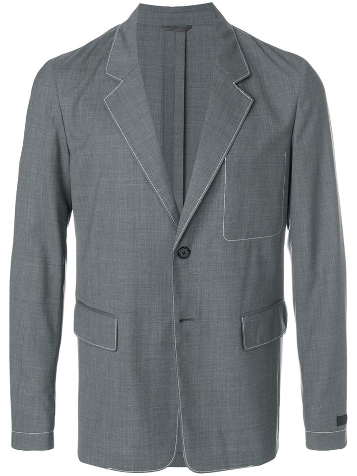 Prada Contrast Stitch Blazer - Grey