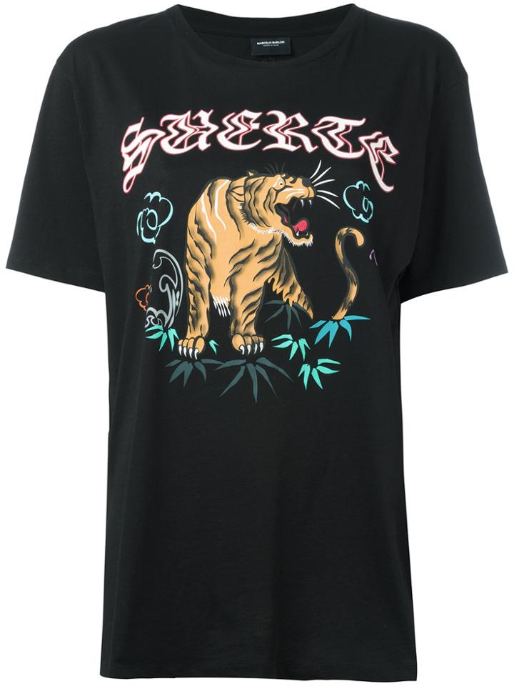 Marcelo Burlon County Of Milan Tiger Print T-shirt - Black