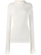 Philosophy Di Lorenzo Serafini Lace-trimmed Knitted Top - White