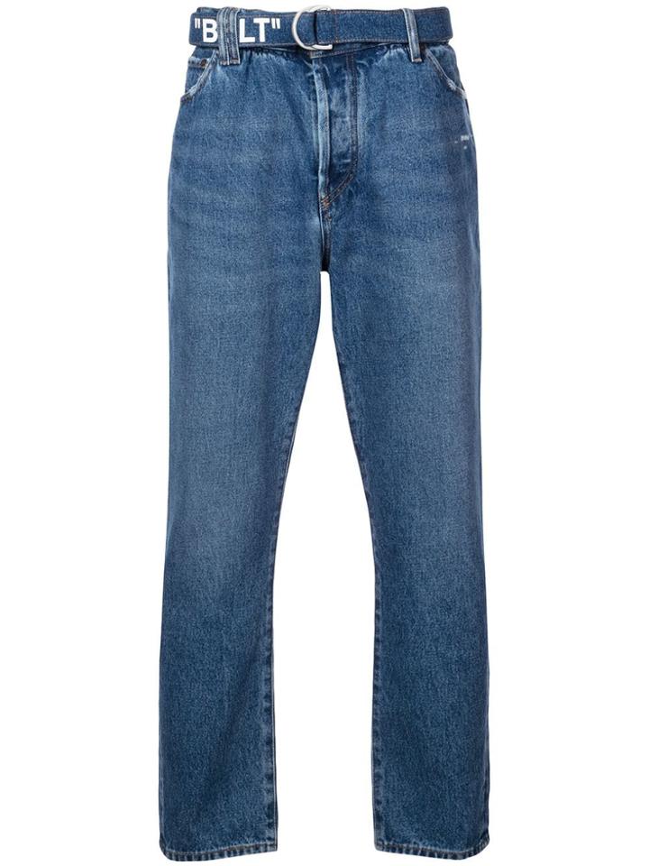 Off-white Loose Fit Jeans - Blue