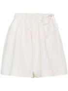 Jw Anderson Drawstring Shorts With Leather Pocket - White