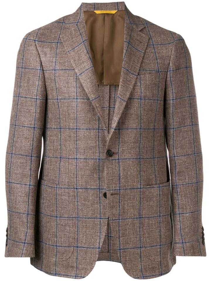 Canali Check Blazer - Brown