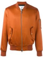 Ami Alexandre Mattiussi Zipped Bomber Jacket, Size: Xl, Yellow/orange, Acetate
