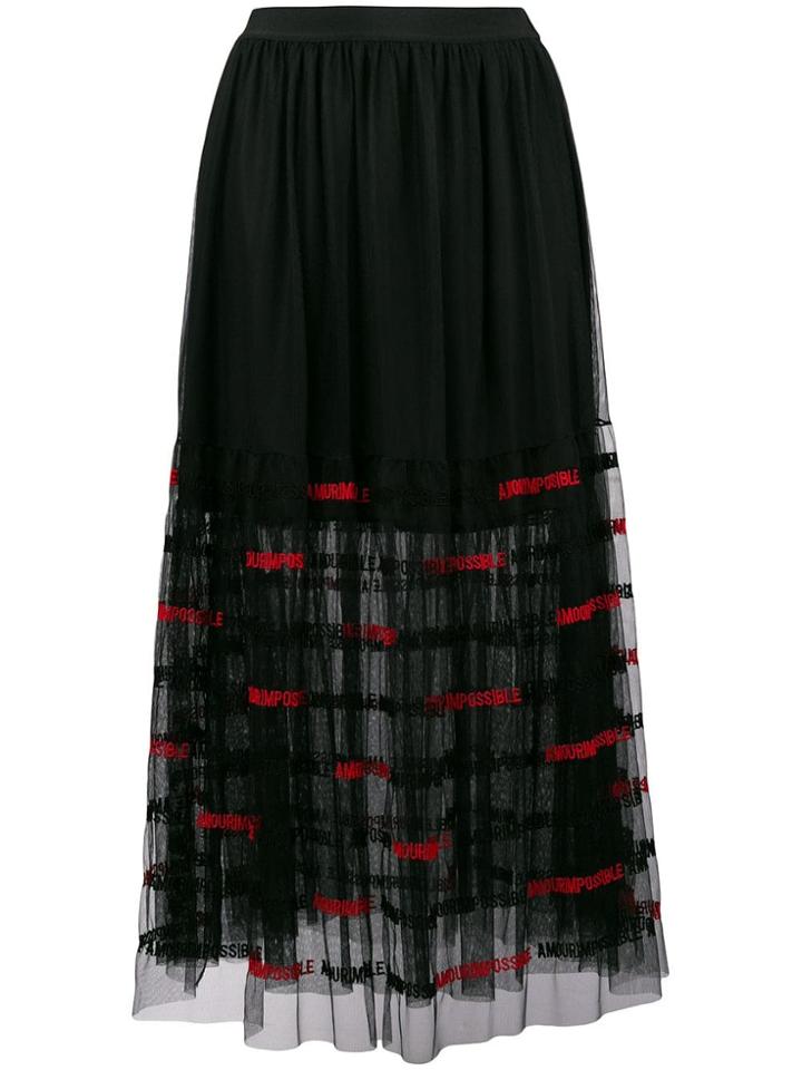 Pinko Amour Impossible Midi Skirt - Black