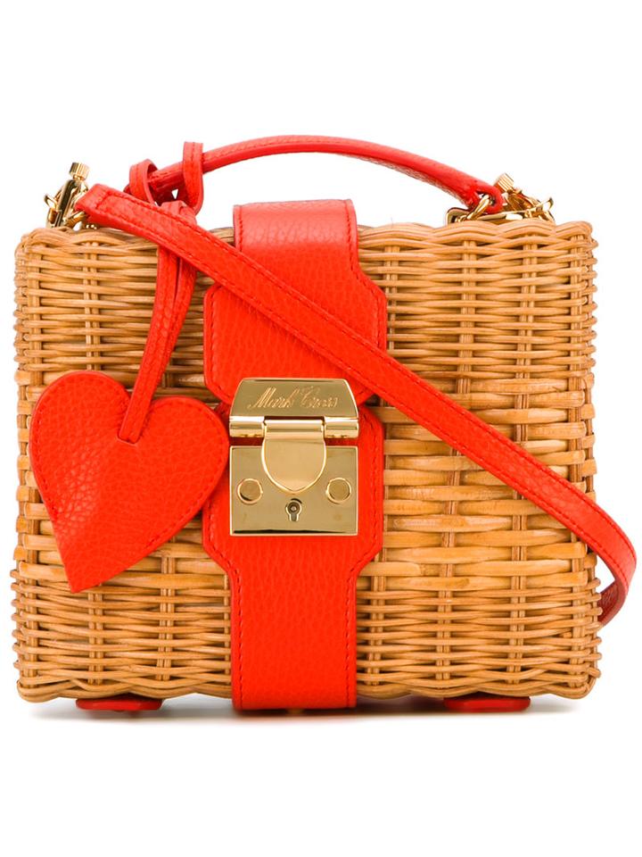 Mark Cross - Straw Box Bag - Women - Calf Leather/straw - One Size, Brown, Calf Leather/straw