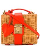Mark Cross - Straw Box Bag - Women - Calf Leather/straw - One Size, Brown, Calf Leather/straw
