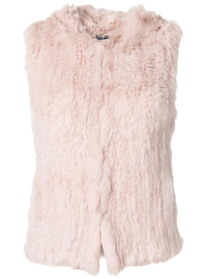 Yves Salomon Textured Gilet - Pink & Purple
