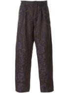 Uma Wang Floral Jacquard Trousers, Men's, Size: S, Blue, Silk/linen/flax
