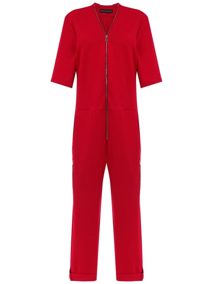 Gloria Coelho V-neck Jumpsuit - Red