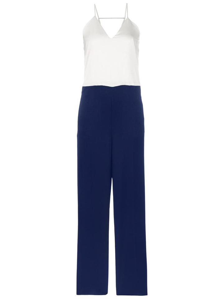 Erika Cavallini - Contrast Jumpsuit - Women - Polyester/acetate/viscose - 42, White, Polyester/acetate/viscose