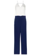 Erika Cavallini - Contrast Jumpsuit - Women - Polyester/acetate/viscose - 42, White, Polyester/acetate/viscose
