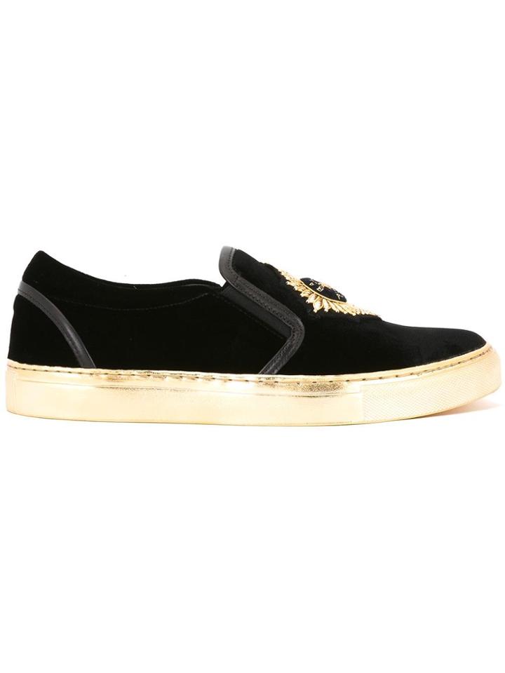 Balmain Patch Slip-on Sneakers - Black
