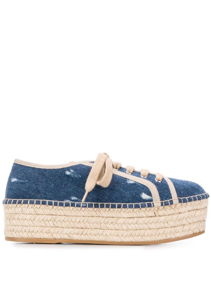 Miu Miu Espadrille Platform Sneakers - Blue