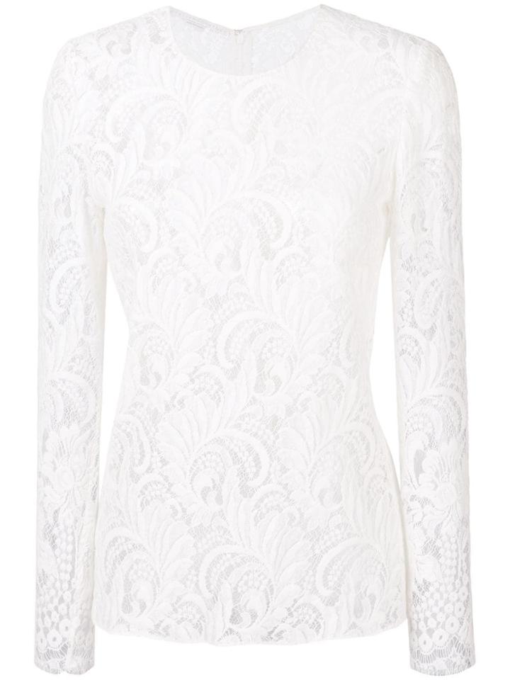 Stella Mccartney Long Sleeve Lace Top - Nude & Neutrals