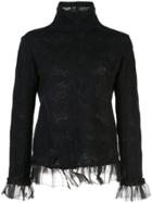 Renli Su Textured Ruffle Top - Black