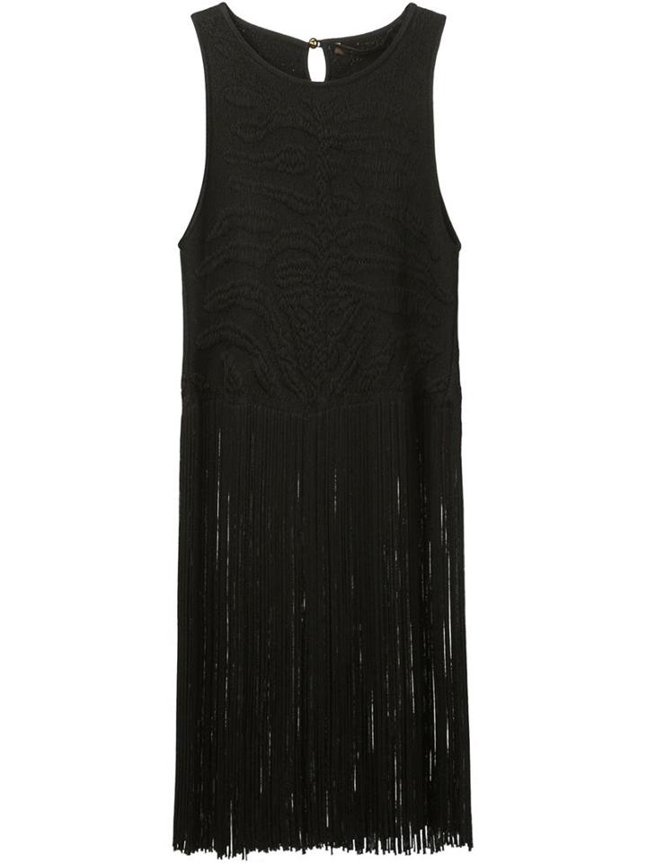 Roberto Cavalli 'tiger' Jacquard Fringed Tank Top