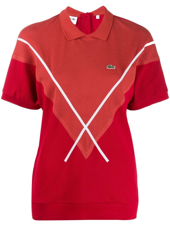 Lacoste Cross Stripe Polo Shirt - Red