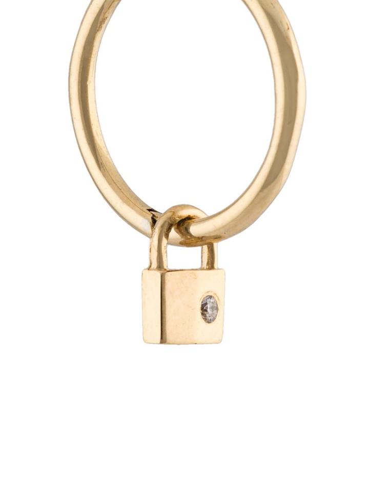 Lauren Klassen Tiny Padlock Hinged Hoop Earring