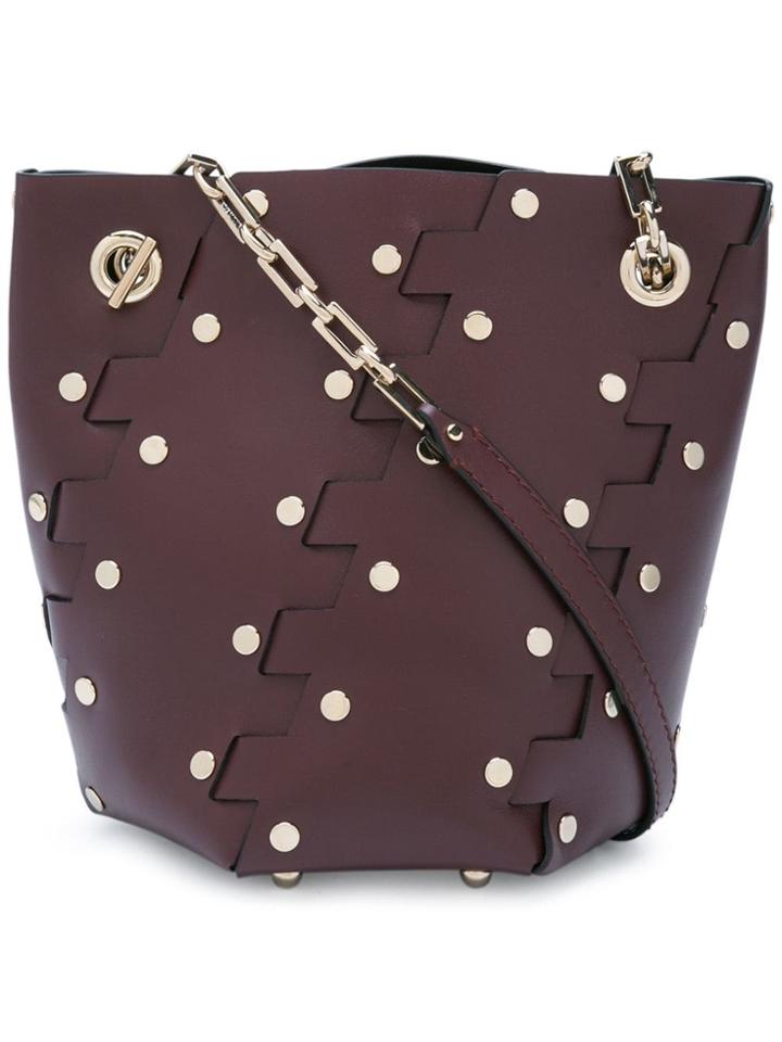 Proenza Schouler Mini Studded Hinge Hex Bucket Bag - Brown