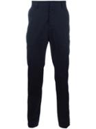 Lanvin Appliqué Stripe Trousers, Men's, Size: 46, Blue, Cotton