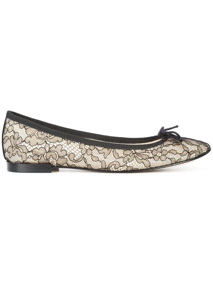 Repetto Lace Detail Ballerinas - Black