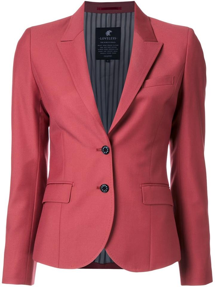 Loveless Tailored Blazer, Women's, Size: 34, Red, Polyester