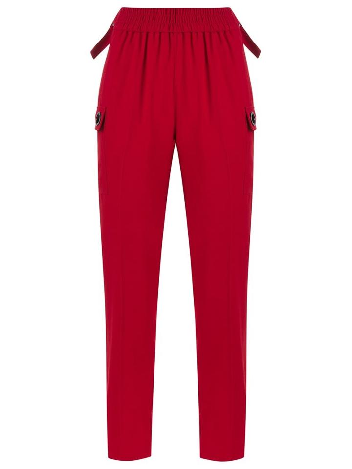 High Waisted Trousers, Women's, Size: 40, Red, Acetate/viscose, Reinaldo Lourenço