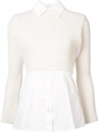 Christian Dada - Ribbed Knit Exchange Shirt - Women - Cotton/nylon/polyester/wool - 36, Nude/neutrals, Cotton/nylon/polyester/wool